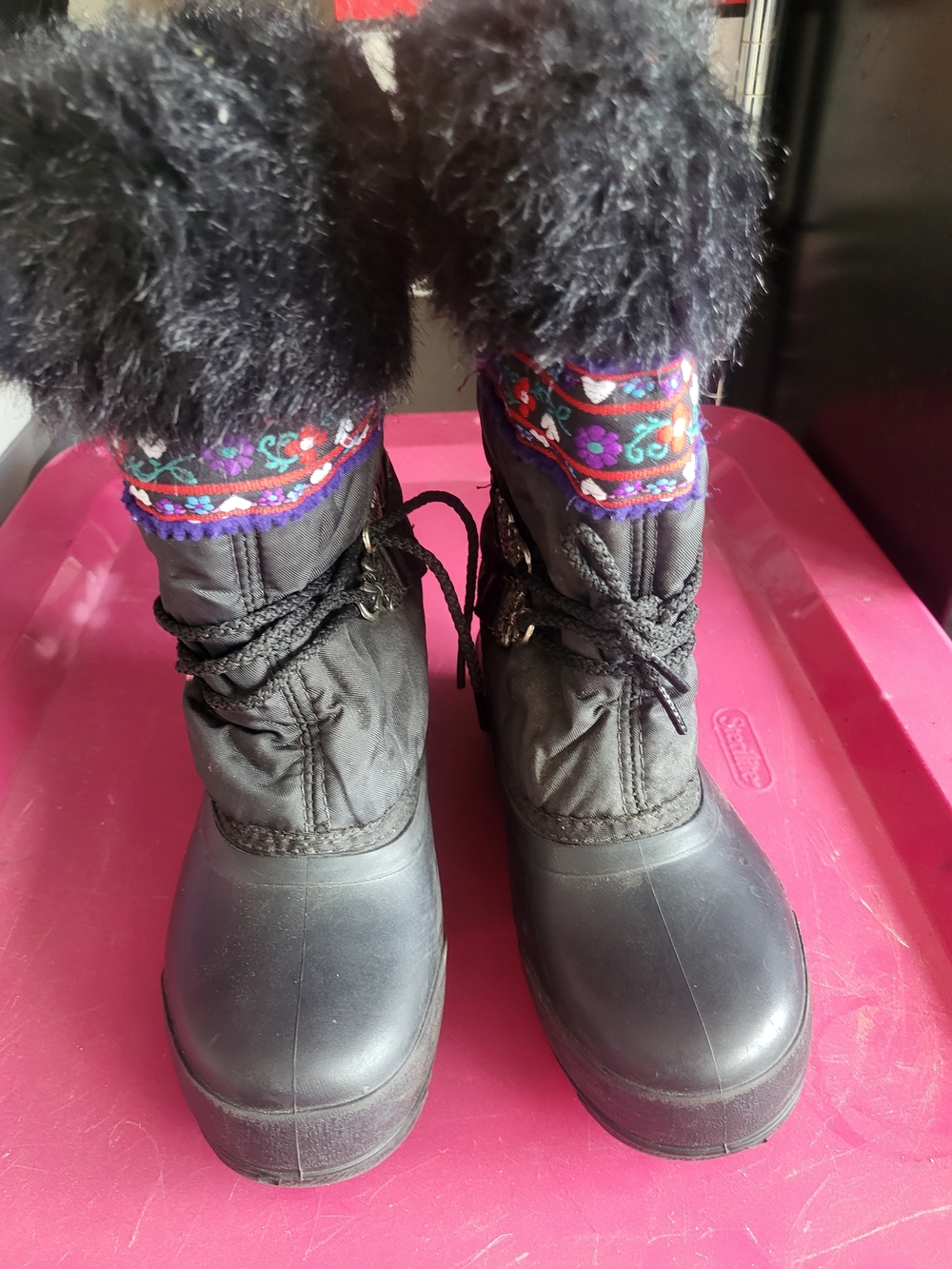 Kids Water Proof Winter Fur-Trim Snow Boots